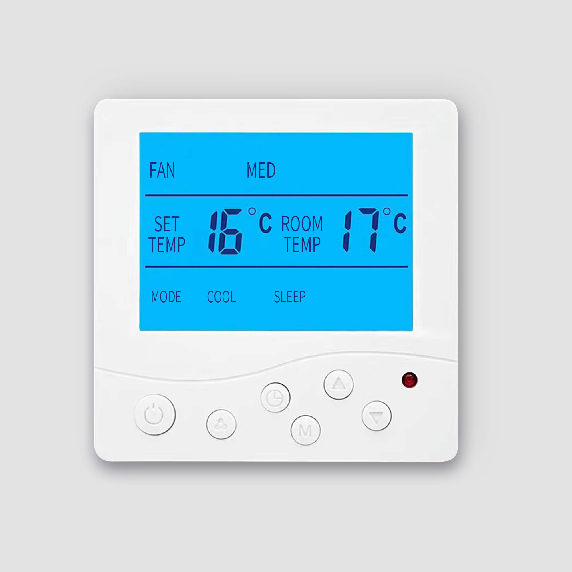 Wi-Fi Programmable Digital Room Thermostat.5. Send infrared signal to control infrared appliances such as air conditioners, TVs, set-top boxes, DVD players, AUX devices remotely.